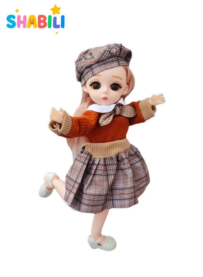 SHABILI 30cm Poseable Fashion Princess Doll Toy with Plastic Body and Changeable Clothes, Cute Baby Doll for Girls Kids with Extra Shoes, Dress Up Play Gift Box Set for Home School Parties and Birthday Gifts - Image 2