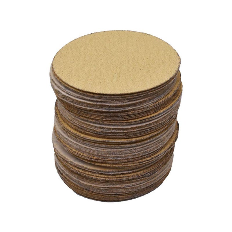 findmall Hook Loop Pads Sanding Disc 5Inch NOHole 100Pcs Aluminum Oxide Round Flocking Sandpaper for Sanding Grinder Polishing Accessories 60 80 120 180 240 320 Grit 60grit