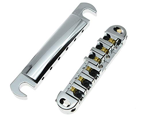 KAISH LP Tune-o-matic Roller Saddle Bridge Tailpiece Stopbar Set for Les Paul Chrome - Image 4