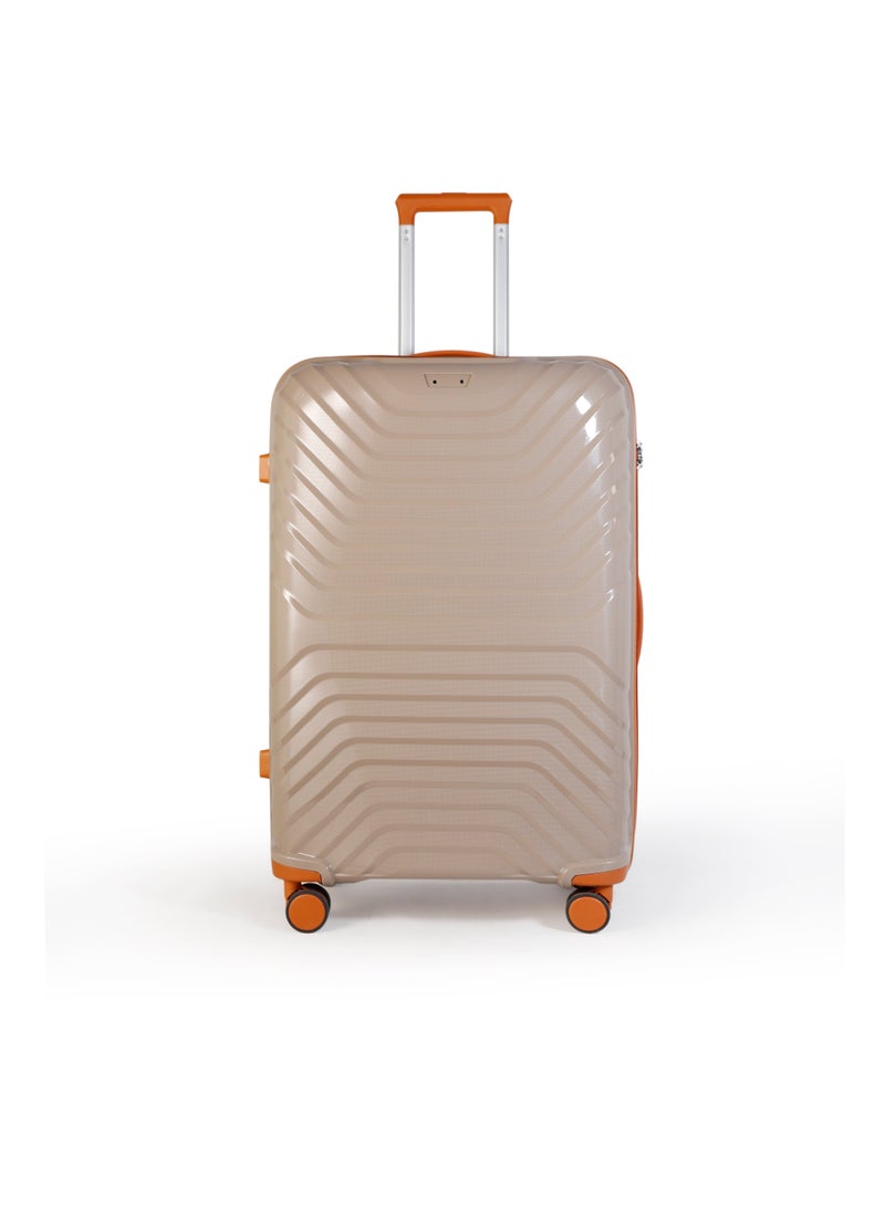 NEWCOM PP Luggage Set 4 Pieces 20/24/28/32 Inch | Lightweight Hard Shell Suitcase | 4 Spinner Wheels | Combination Lock | Travel Luggage Set | Brown, White, Pink, Blue - Image 1