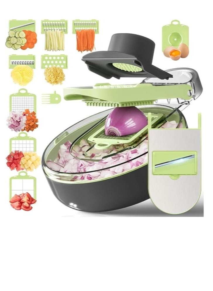 Vegetable Slicer and Onion Slicer, Mandoline Food Slicer with Draining Basket for French Fries by Padlet, Kitchen Tools - Assorted Colors  - Image 1