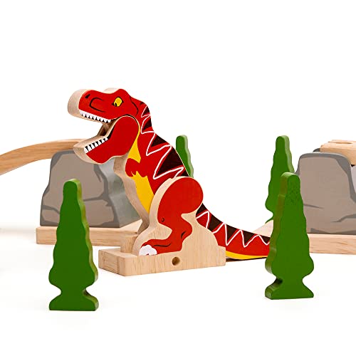 Bigjigs Rail TRex Bursting Bridge Wooden Toys Dinosaur Toys Bigjigs Train Accessories Dinosaur Track Wooden Train Sets Trains for Kids Bigjigs Trains - Image 5