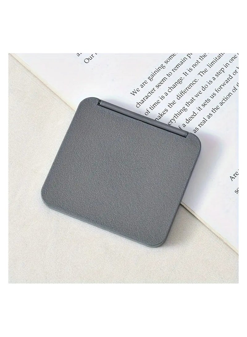 LANGMANNI Simple Square Folding Mirror Double Side Compact Mirror Vanity Mirror For Purse Perfect For Travel And Touch-ups(BLACK)  - Image 2