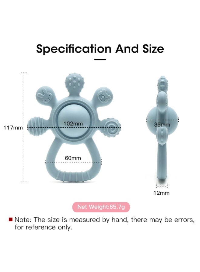 Mini Treasures BPA Free Silicone Baby Teething Toys| Baby Hand Teether Mitten for Sucking Needs| Baby Chew Toys Hand Pacifier for Soothing Teething Pain Relief - Pink - Image 2