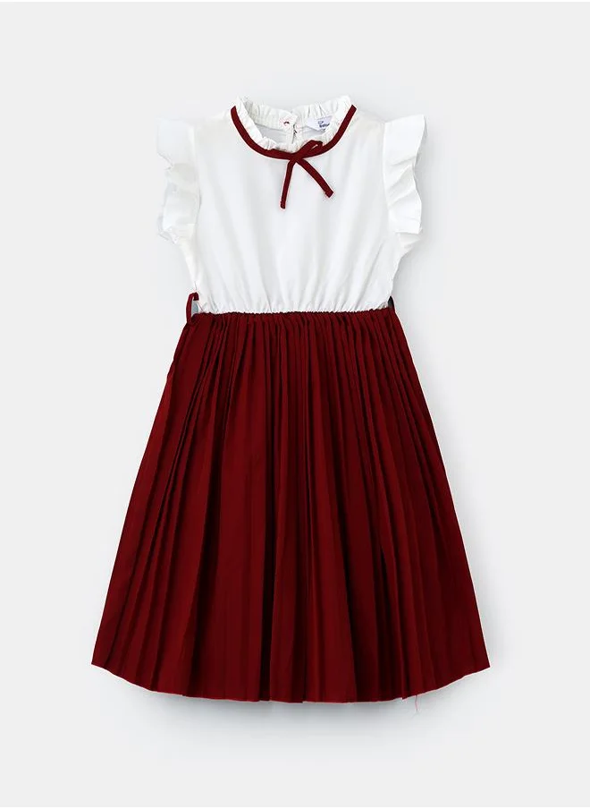 babyqlo Elegant Bow Pleated Dress
