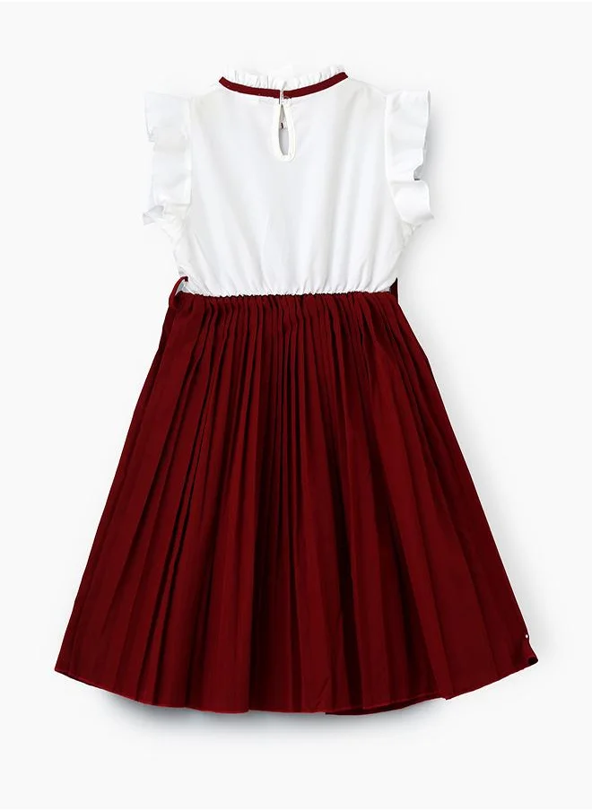 babyqlo Elegant Bow Pleated Dress