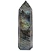 rockcloud Labradorite Healing Crystal Point Faceted Prism Wand Carved Reiki Stone Figurine - Image 2
