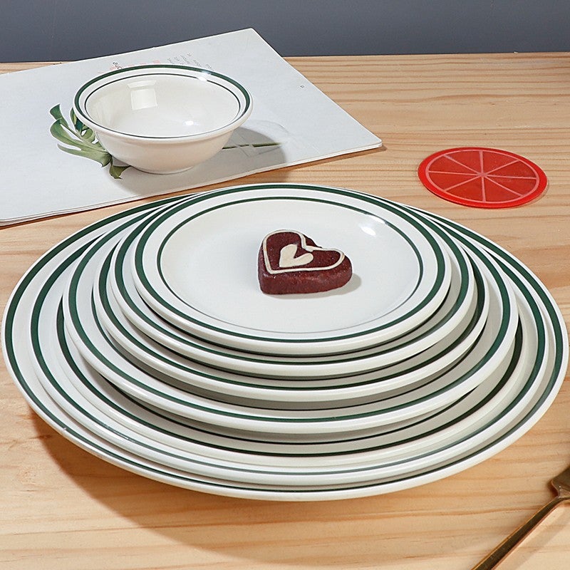 Melamine Commercial Round Plate Imitation Porcelain Restaurant El Cooking Plate Restaurant Pot Rice Cold Dish Plate Tableware - Image 3