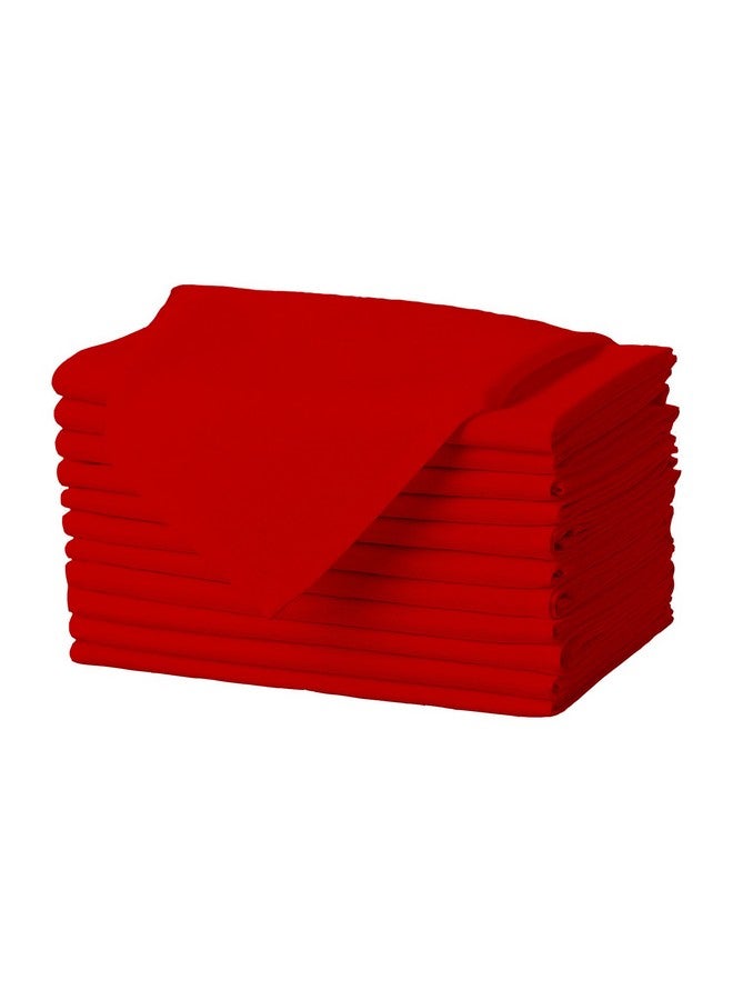 Gee Di Moda Cloth Napkins - 17 x 17 Inch Red Dinner Napkins - Set of 12 Soft & Absorbent Washable Fabric Cloth Table Napkins with Hemmed Edges for Hotel Restaurant, Holiday Parties & Wedding - Image 1