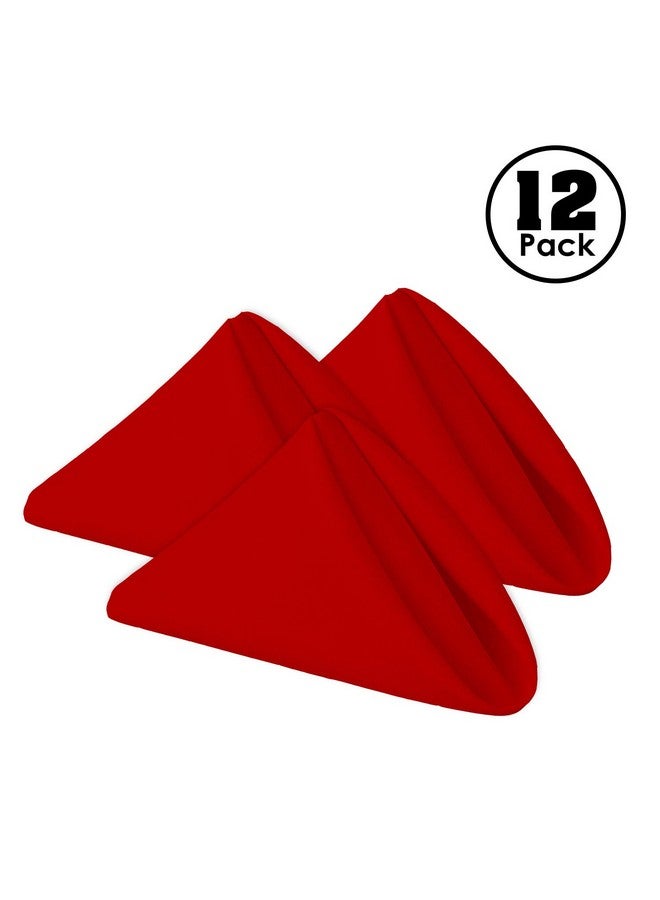 Gee Di Moda Cloth Napkins - 17 x 17 Inch Red Dinner Napkins - Set of 12 Soft & Absorbent Washable Fabric Cloth Table Napkins with Hemmed Edges for Hotel Restaurant, Holiday Parties & Wedding - Image 2