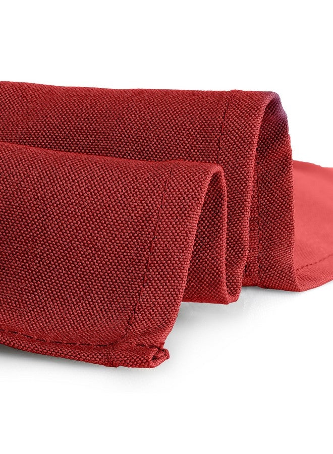 Gee Di Moda Cloth Napkins - 17 x 17 Inch Red Dinner Napkins - Set of 12 Soft & Absorbent Washable Fabric Cloth Table Napkins with Hemmed Edges for Hotel Restaurant, Holiday Parties & Wedding - Image 4