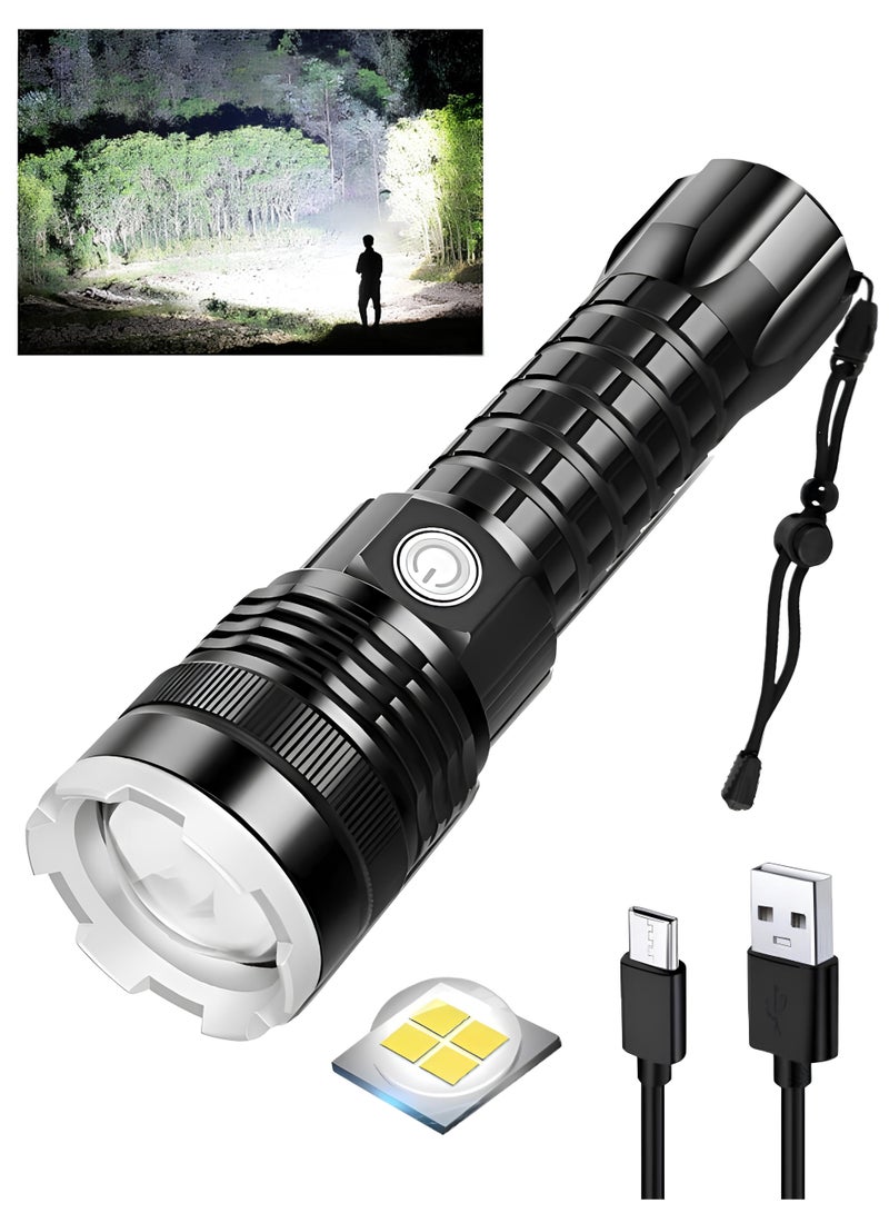 P90 Ultra-Bright Rechargeable Flashlight – 3 Lighting Modes, 1000m Long Beam, Water-Resistant with 8000mAh Battery - Image 1