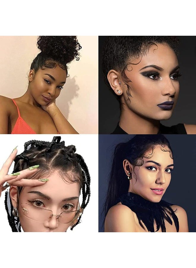 HANSAMU Bangs Tattoo Sticker Baby Hair Edges Side Bangs,2 Styles Popular Waterproof Fake Hair Fringe Edge Tattoo Stickers, Novelty Wig Natural Fashion Look Beauty DIY Hair Curler For Women Girls - Image 4