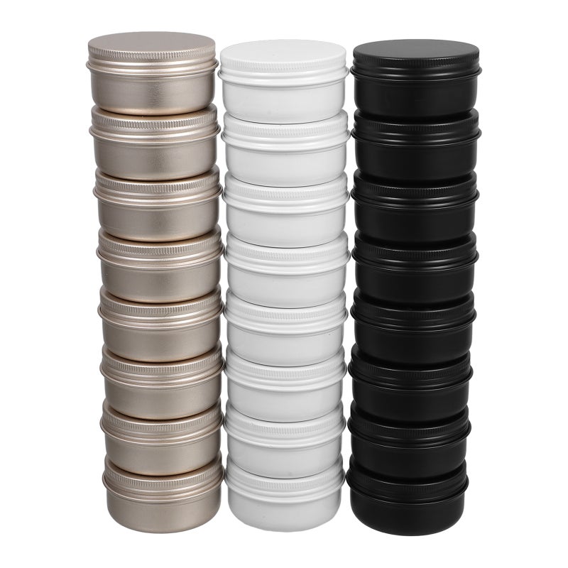 24Pcs 50ml Aluminium Box Tea Cosmetics Container Empty Makeup Cream Box Screw-Thread Box Golden Black White for Each 8Pcs - Image 5