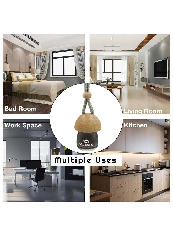 معطر جو للسيارة من مابلاند، زجاجة معلقة، برائحة الثلج المنعش، غطاء خشبي، زجاجة زجاجية، يدوم طويلاً، معطر جو داخلي للسيارة والمنزل والمكتب - برائحة الثلج المنعش - Image 4