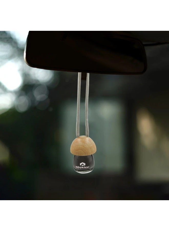 معطر جو للسيارة من مابلاند، زجاجة معلقة، برائحة الثلج المنعش، غطاء خشبي، زجاجة زجاجية، يدوم طويلاً، معطر جو داخلي للسيارة والمنزل والمكتب - برائحة الثلج المنعش - Image 5