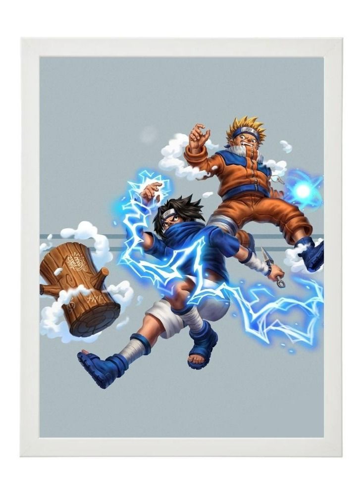 RKN Digital Wall Art Poster Frame Naruto Uzumaki and Sasuke Uchiha 21X30 cm - Image 2