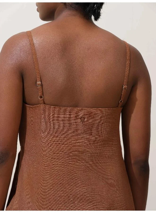 trueBrowns trueBrowns Kora Brown Crochet Natural Cotton Kurta Co-ord Set