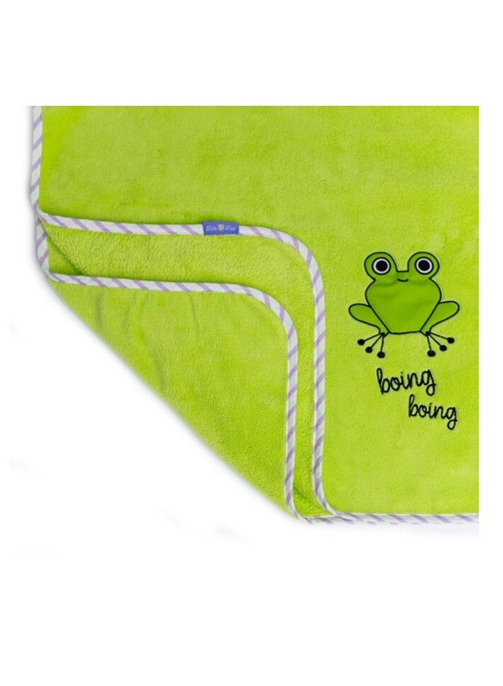 ميلك آند مو بطانية الأطفال Milk&Moo Cacha Frog، بطانية استقبال معتمدة بنسبة 100% من Oeko-Text للأطفال، بطانية أطفال فائقة النعومة للنوم والسفر، حيوانات ملونة وقطيفة للأطفال البنات والأولاد الصغار - Image 1