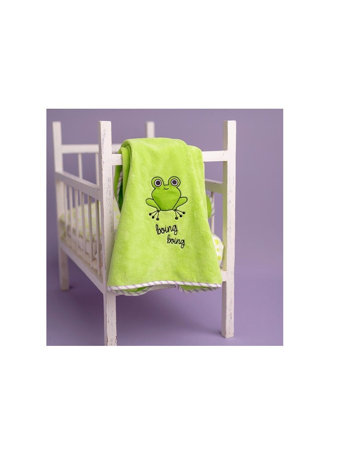ميلك آند مو بطانية الأطفال Milk&Moo Cacha Frog، بطانية استقبال معتمدة بنسبة 100% من Oeko-Text للأطفال، بطانية أطفال فائقة النعومة للنوم والسفر، حيوانات ملونة وقطيفة للأطفال البنات والأولاد الصغار - Image 2