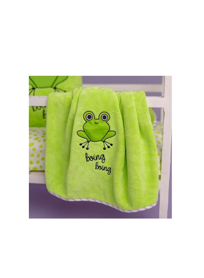 ميلك آند مو بطانية الأطفال Milk&Moo Cacha Frog، بطانية استقبال معتمدة بنسبة 100% من Oeko-Text للأطفال، بطانية أطفال فائقة النعومة للنوم والسفر، حيوانات ملونة وقطيفة للأطفال البنات والأولاد الصغار - Image 3