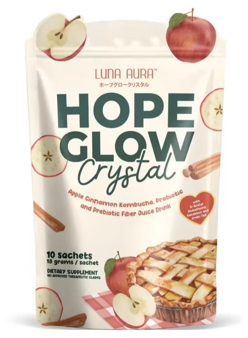 لونا أورا مشروب عصير لونا أورا هوب جلو بنكهة التفاح الكريستالي والقرفة والكومبوتشا والألياف الحيوية والبريبايوتيك - Image 1