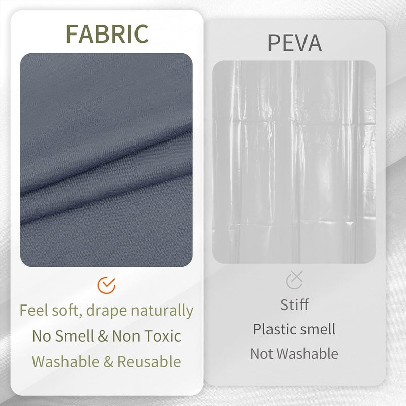 ALYVIA SPRING Extra Long Fabric Shower Curtain Liner Waterproof - 72" x 84", Soft & Lightweight XL Shower Curtain with 3 Magnets, Machine Washable - 72x84, Stone Blue | 3 Magnets, Soft Cloth & Hotel Quality, Machine Washable, Light-Weight, Extra Long Size - Image 4