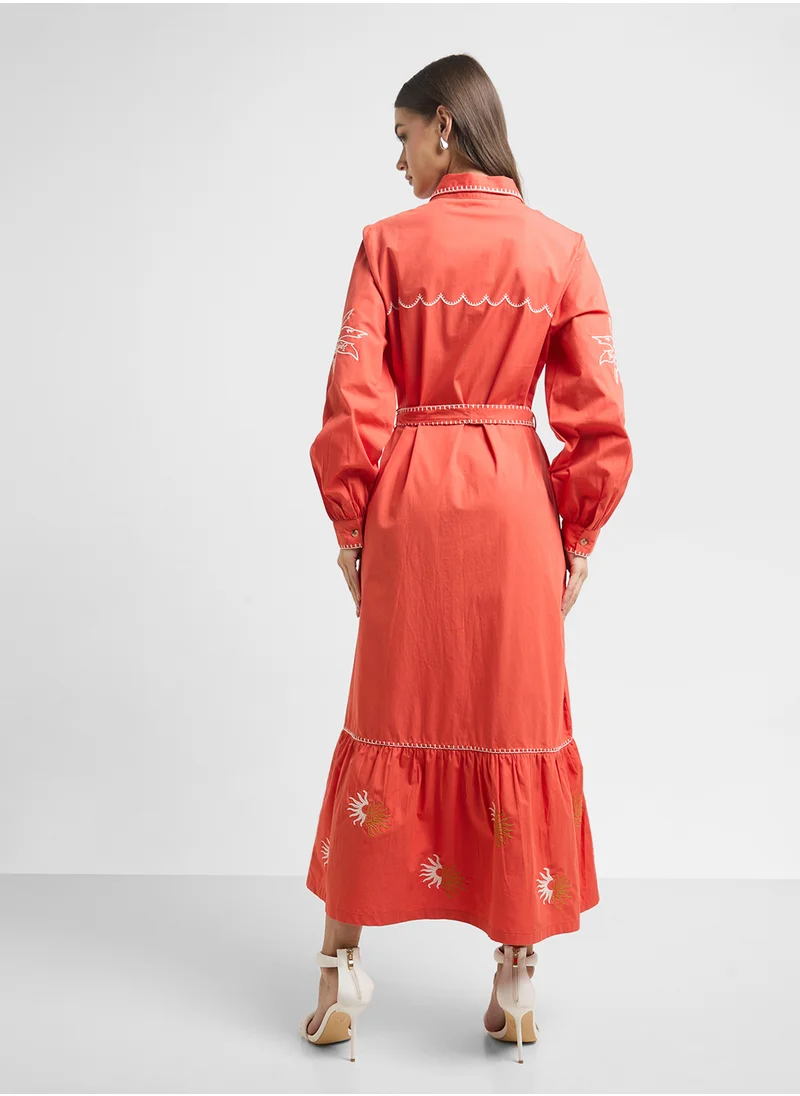 Never fully Dressed Tie Detailed Shirt Dress
