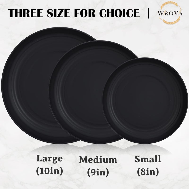 Wrova Wheat Straw Plates  8 Inch Unbreakable Dinner Plates Set of 8  Dishwasher  Microwave Safe Plastic Plates Reusable  Lightweight Plates for kitchenRV Classic Series - Image 3