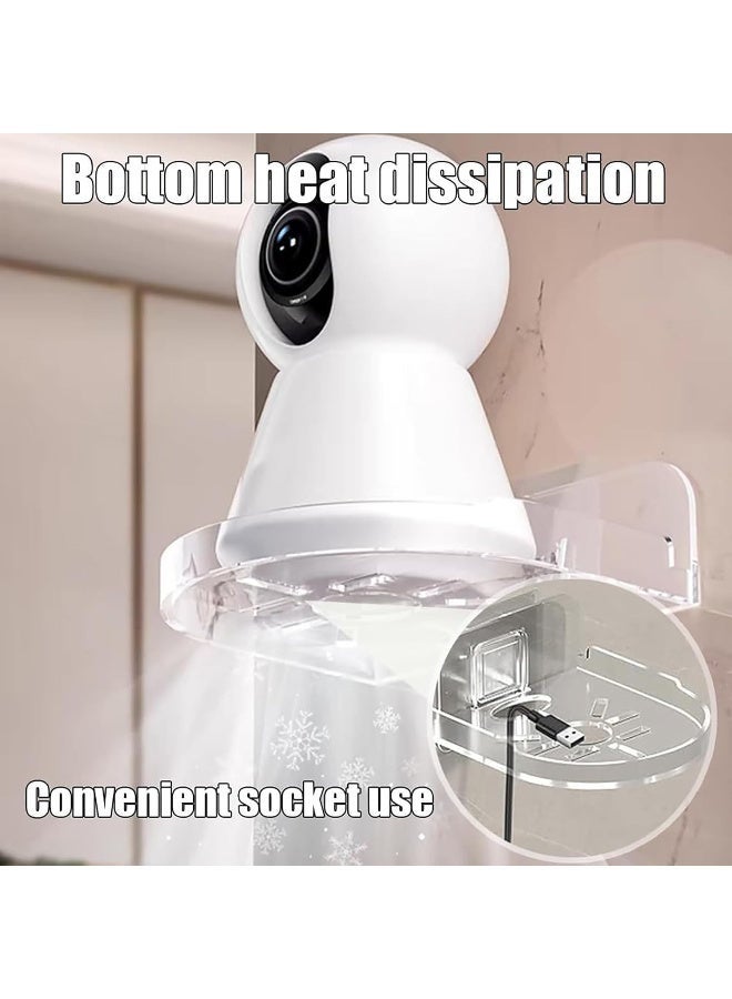 Lynacz Original 3 Piece Punch-Free Clear Plastic Adjustable Wall Mount Bracket for Surveillance Cameras - Image 3