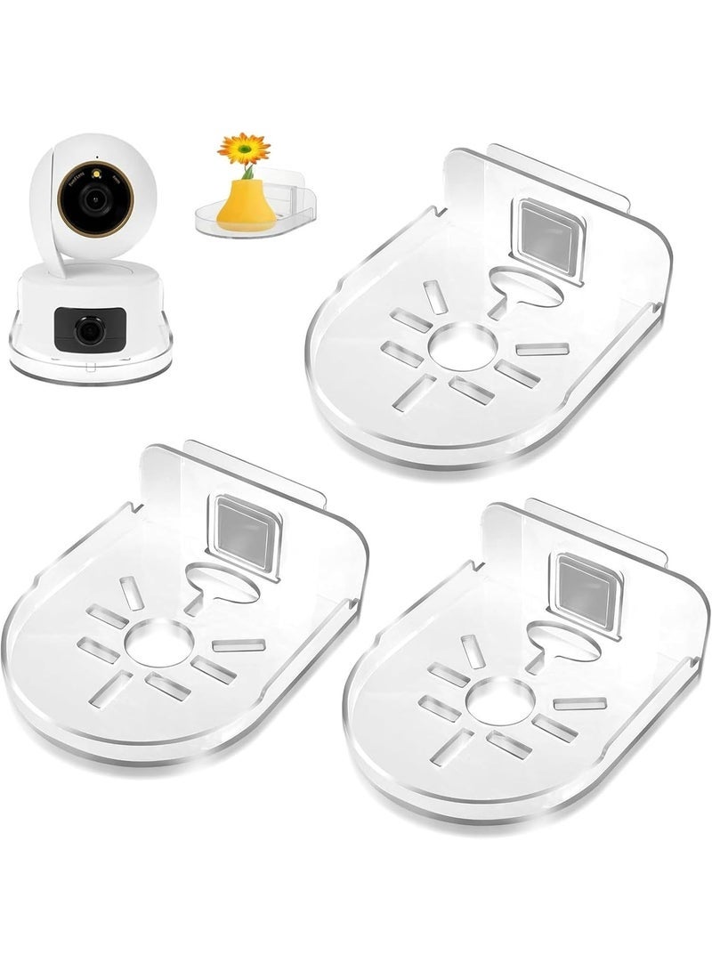 Lynacz Original 3 Piece Punch-Free Clear Plastic Adjustable Wall Mount Bracket for Surveillance Cameras - Image 1