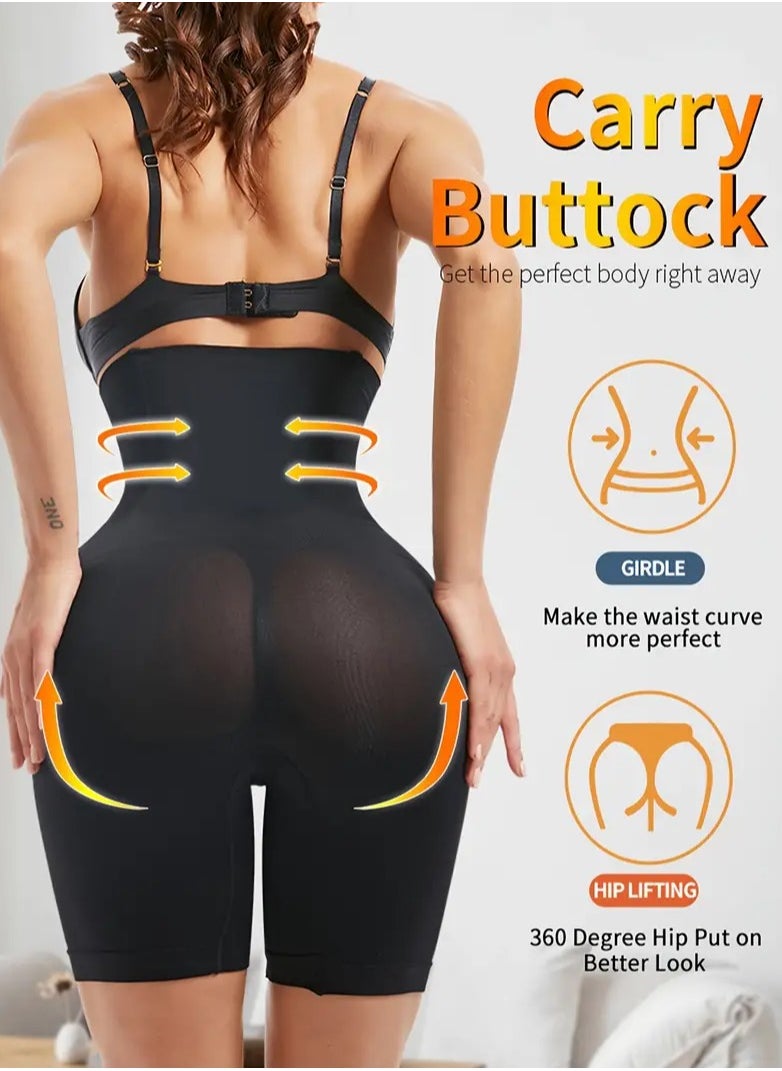 Solid Seamless High Waist Shaping Shorts Tummy Control Compression Shorts To Lift & Shape Buttocks Women's Underwear  High Waist Shapewear