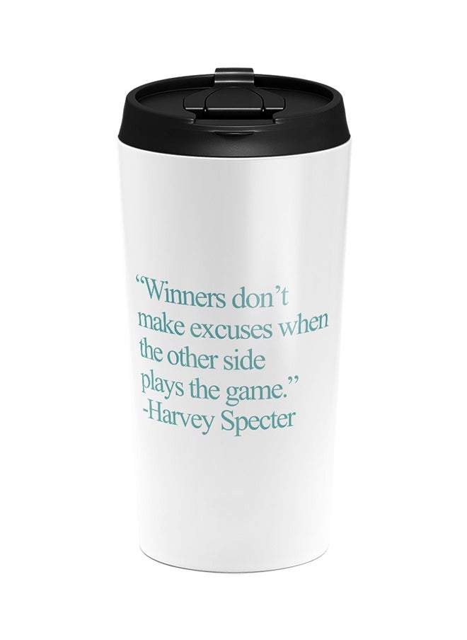 LOUD UNIVERSE Stainless Steel Quote Winner Harvey Specter Tumbler White  - Image 1