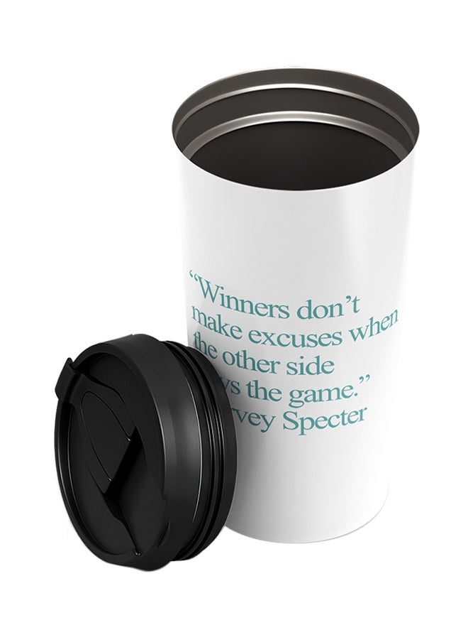 LOUD UNIVERSE Stainless Steel Quote Winner Harvey Specter Tumbler White  - Image 2
