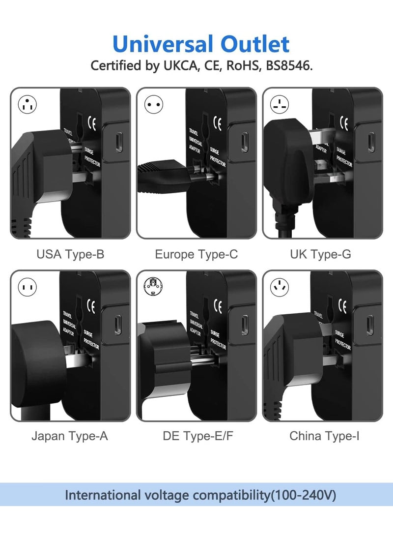 BIYALI BIYALI Universal Travel Adapter International All in One Worldwide Travel Adapter and Wall Charger with USB Ports International Worldwide Charger Plug for Phone Laptop Mobile Camera Tablet  - Image 5