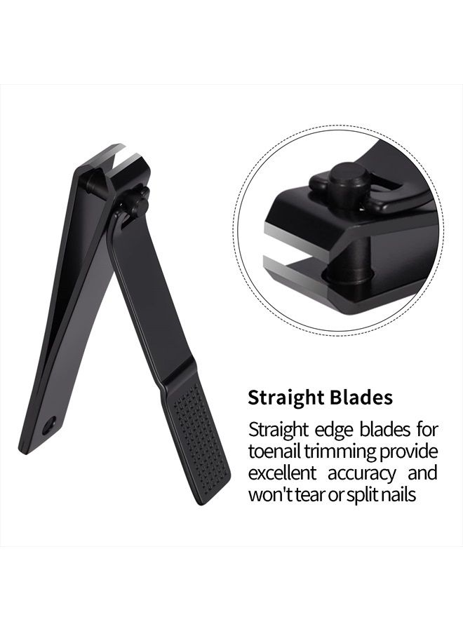 FIXBODY Nail Clipper Set – Black Stainless Steel Fingernails & Toenails Clippers & Nail File Sharp Nail Cutter with Leather Case, Gift for Men and Women, Set of 3 - Image 3