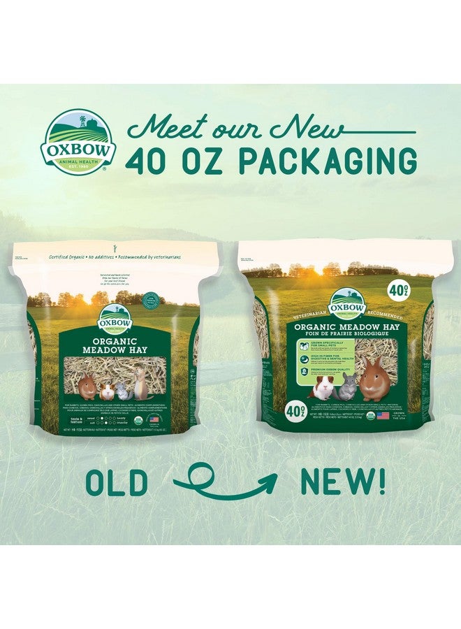 Oxbow Animal Health Organic Meadow Hay, Guinea Pig & Rabbit Hay, Small Pet Bunny Supplies, All Natural Grass for Guinea Pig, Bunny, Chinchilla & Hamster, Rabbit Supplies for Bunnies, 40 oz Bag - Image 1