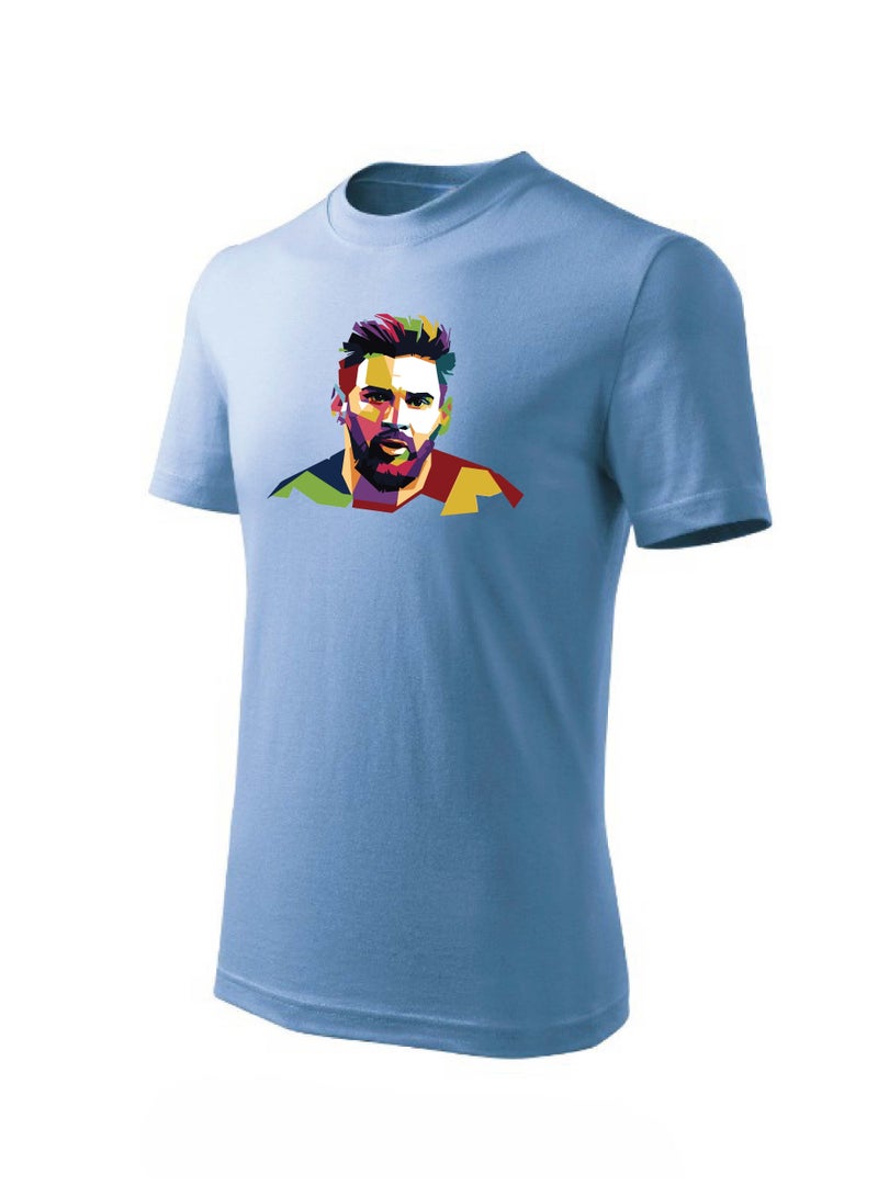 PRINTSHOP4ME Argentina Soccer Printed Round neck cotton T-shirt for Sports fan unisex Adults and Kids (Sky Blue) - Image 2