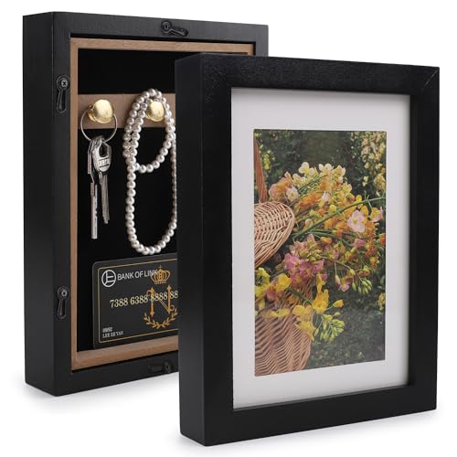 BARGIFTS Diversion Safe 6.5"x8.5" Picture Frame Safe with Secret Compartment for Valuables, Hidden Storage Picture Frame with Hooks, Wall-Mounted Secret Storage Box for Bedrooms, Living Rooms, and Offices - Image 1
