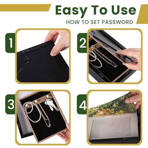 BARGIFTS Diversion Safe 6.5"x8.5" Picture Frame Safe with Secret Compartment for Valuables, Hidden Storage Picture Frame with Hooks, Wall-Mounted Secret Storage Box for Bedrooms, Living Rooms, and Offices - Image 3