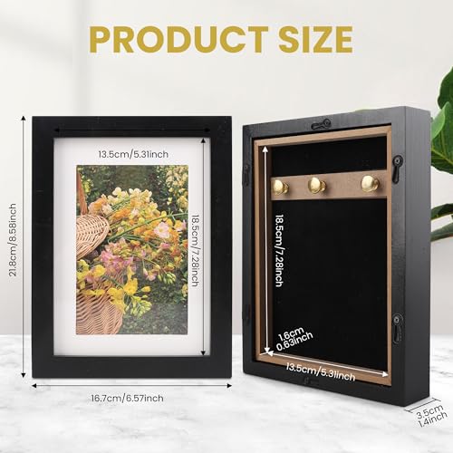 BARGIFTS Diversion Safe 6.5"x8.5" Picture Frame Safe with Secret Compartment for Valuables, Hidden Storage Picture Frame with Hooks, Wall-Mounted Secret Storage Box for Bedrooms, Living Rooms, and Offices - Image 2