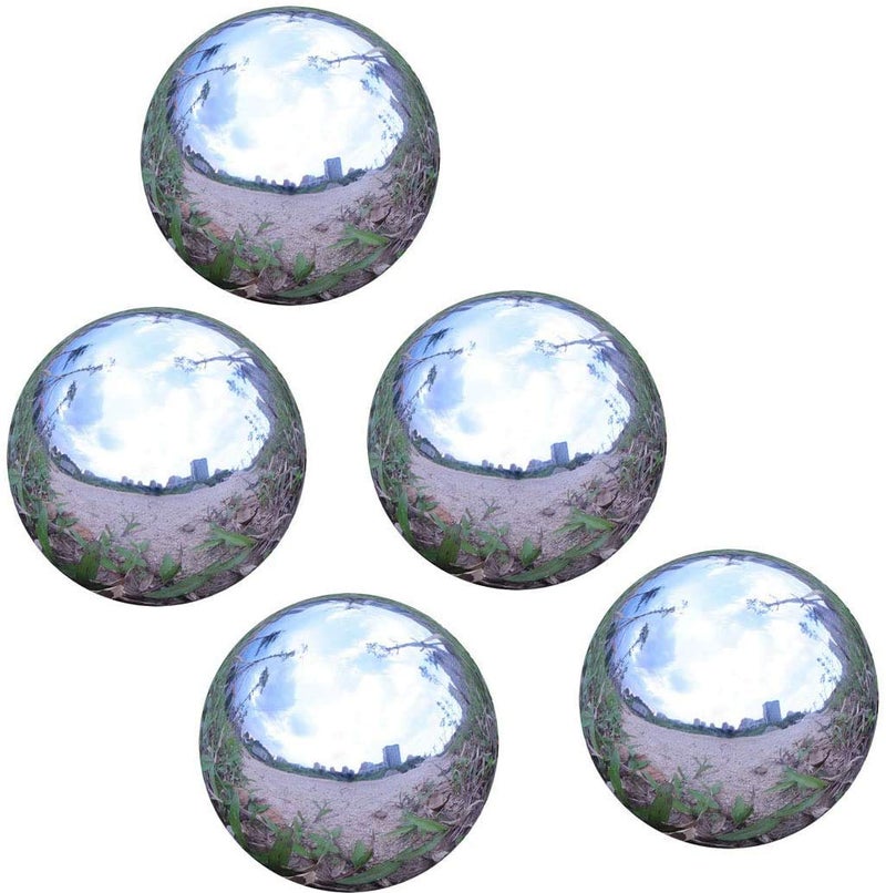Folytiy Stainless Steel Gazing Ball for Homes and Gardens Ornament, Hollow Ball Mirror Polished Shiny Sphere, Pack of 5 (2 Inch) - Image 5