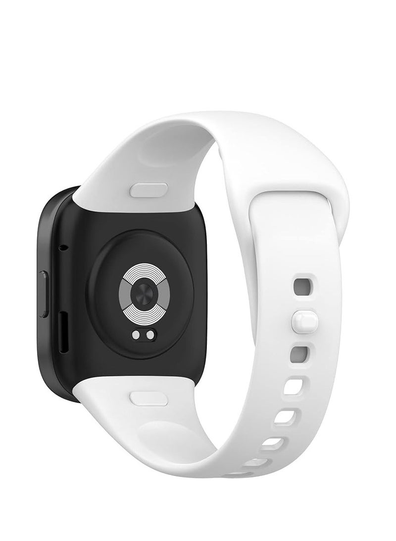 سوار ساعة من السيليكون متوافق مع ساعة شاومي ريدمي ووتش 3 ، سوار معصم رياضي من السيليكون  ابيض - Image 3
