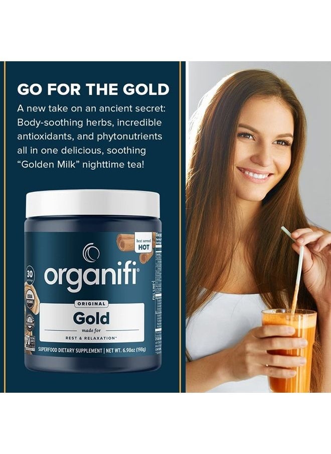 Organifi - : Gold - Superfood Supplement Powder- 90 Servings (3 Pack) - Stress Support, Better Rest, Relaxation and Promotes Restful Sleep - Turmeric and Reishi Infused - Image 1