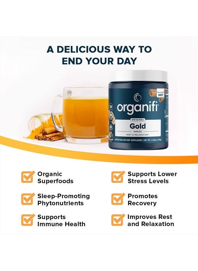 Organifi - : Gold - Superfood Supplement Powder- 90 Servings (3 Pack) - Stress Support, Better Rest, Relaxation and Promotes Restful Sleep - Turmeric and Reishi Infused - Image 1
