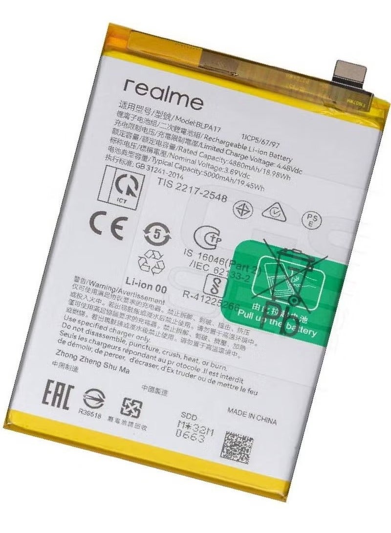 TIGER High-Quality Original Battery for Realme C53 (RMX3760) / Realme C67 (RMX3890) / Realme 12 5G / Realme 12X 5G / Realme C65 4G – Long-Lasting Li-ion Replacement Battery for Reliable Power, Safe Charging, and Enhanced Performance – Restore Battery Life Quickly - Image 2