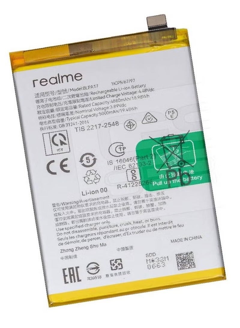 TIGER High-Quality Original Battery for Realme C53 (RMX3760) / Realme C67 (RMX3890) / Realme 12 5G / Realme 12X 5G / Realme C65 4G – Long-Lasting Li-ion Replacement Battery for Reliable Power, Safe Charging, and Enhanced Performance – Restore Battery Life Quickly - Image 3
