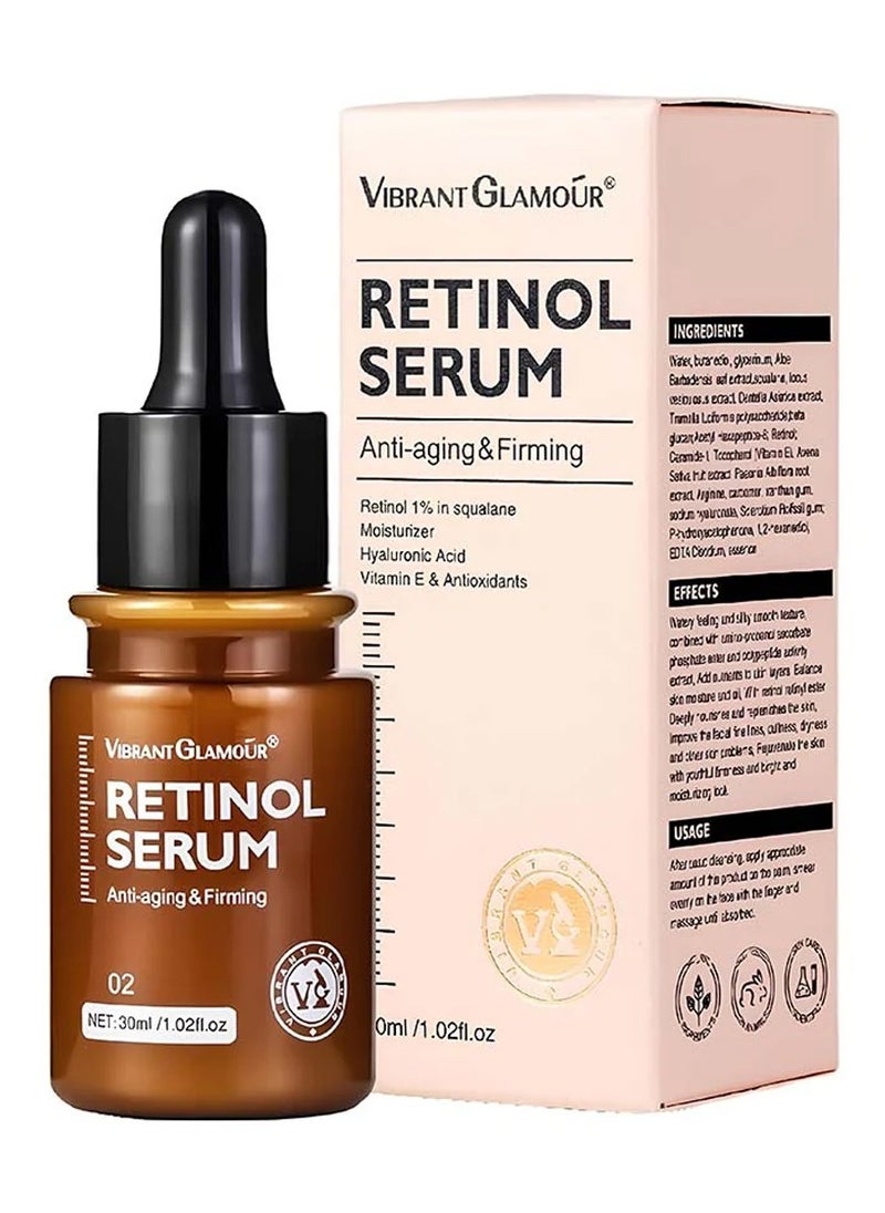 Vibrant Glamour - VIBRANT GLAMOUR Retinol Face Serum Moisturizing Firming Fade Fine Lines Anti-Wrinkle Anti-Aging Deep Care Essence 30ML - Image 1