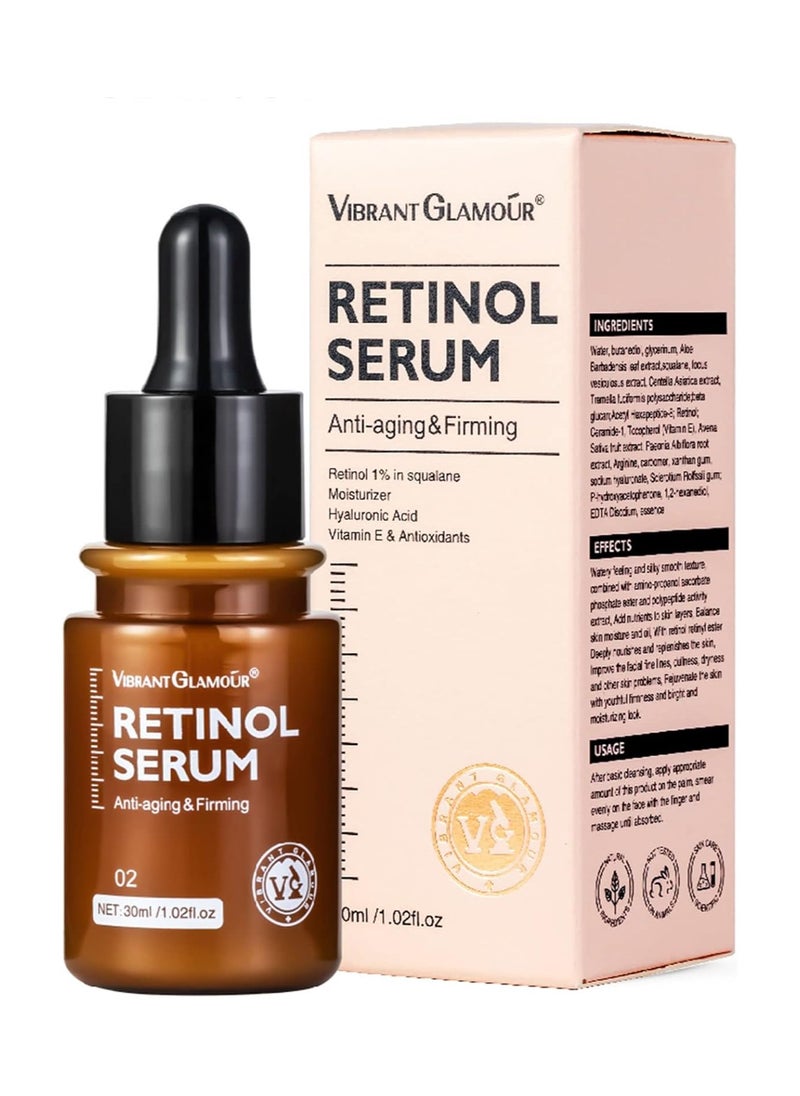 Vibrant Glamour - VIBRANT GLAMOUR Retinol Face Serum Moisturizing Firming Fade Fine Lines Anti-Wrinkle Anti-Aging Deep Care Essence 30ML - Image 1