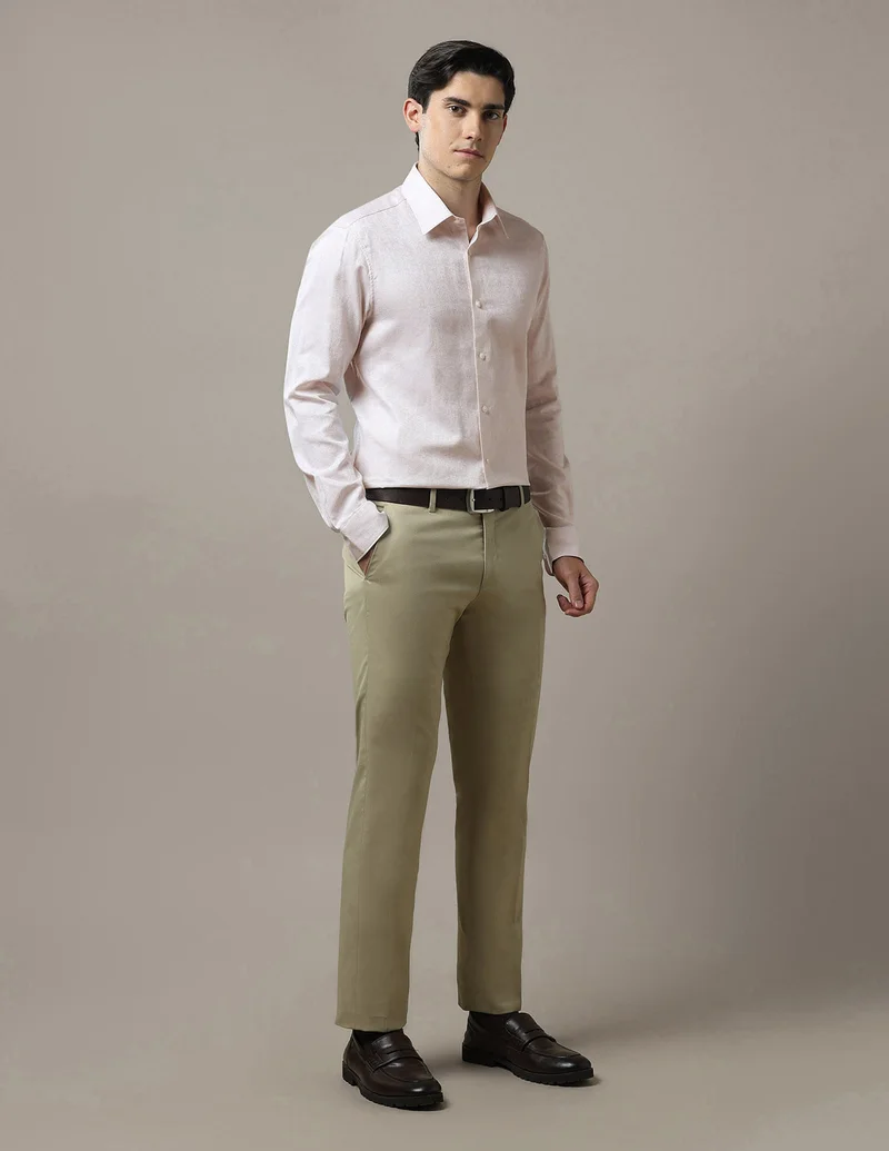 Arrow Beige Tailored Fit Solid 1851 Shirt for Men | Best Price UAE
